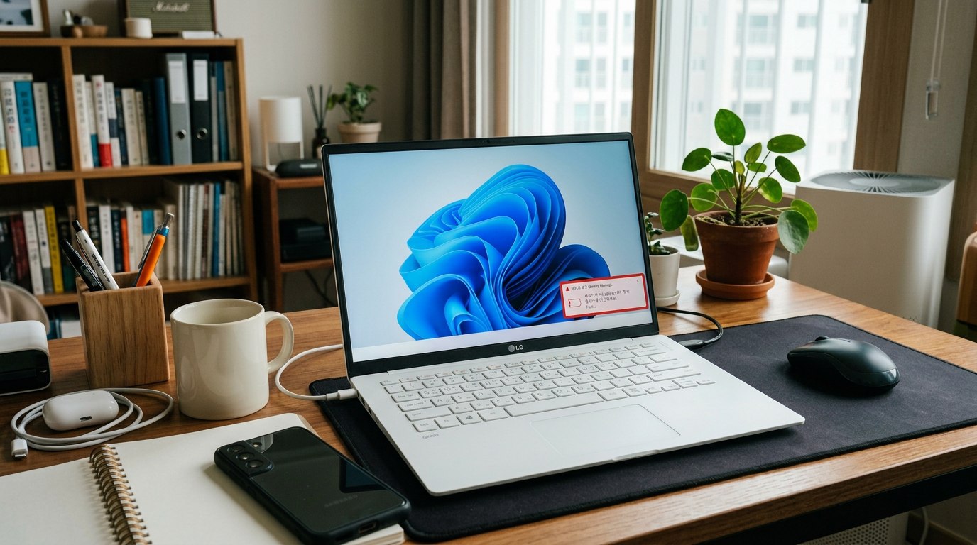 노트북 배터리 빨리 닳는 문제 상황