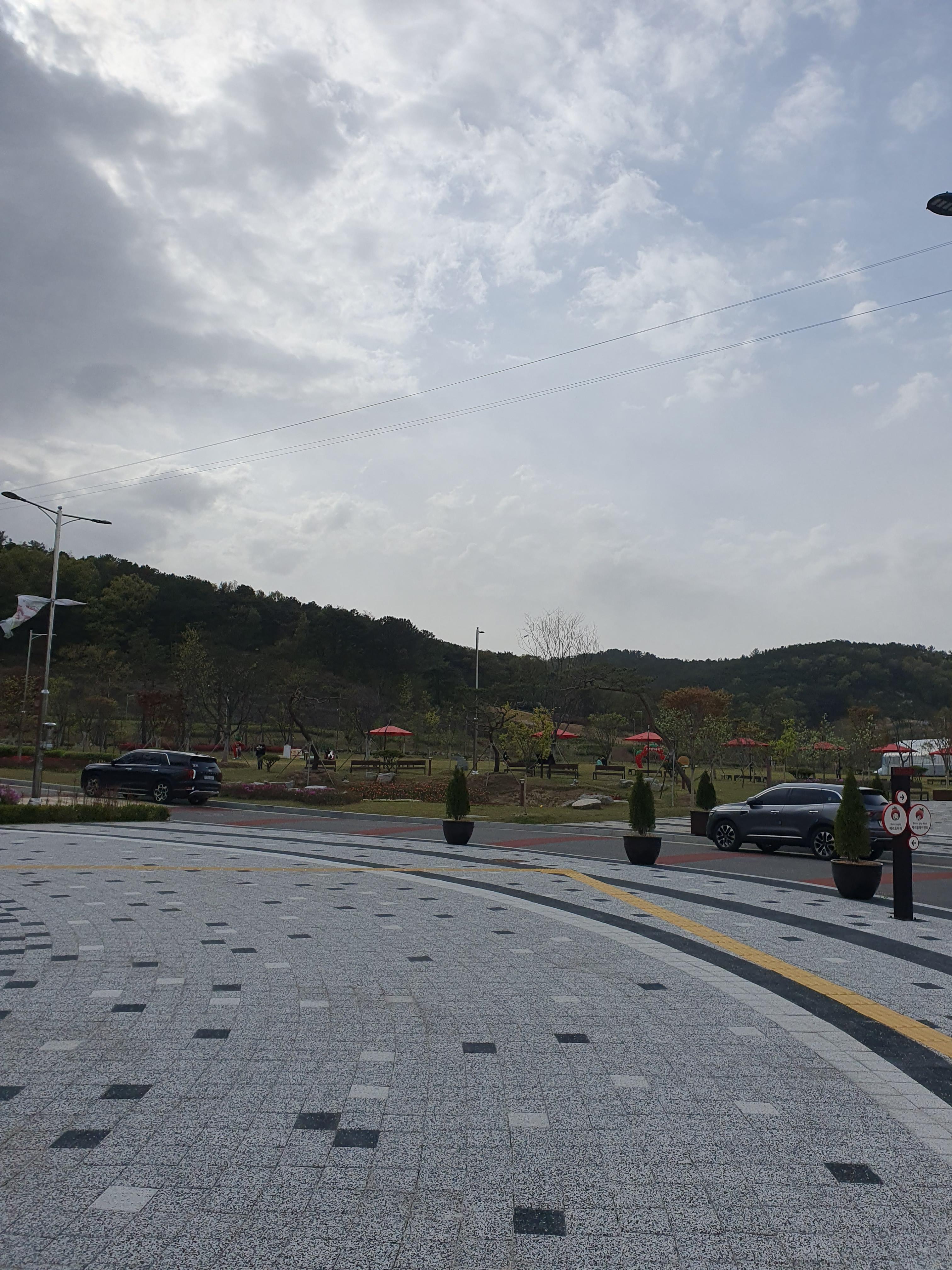 논산 딸기테마관 입구 잘 정돈되어 있음. 주차장이 넓고 자리도 많은데.. 이렇게 불법주차하는사람 너무 싫음.