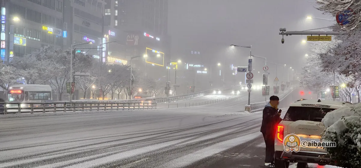 도로의-기록적인-눈