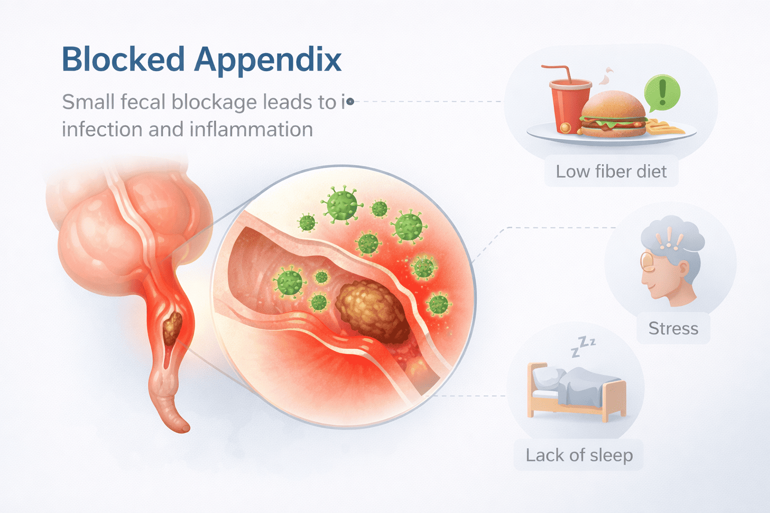 맹장염 발생 원인과 위험 요소