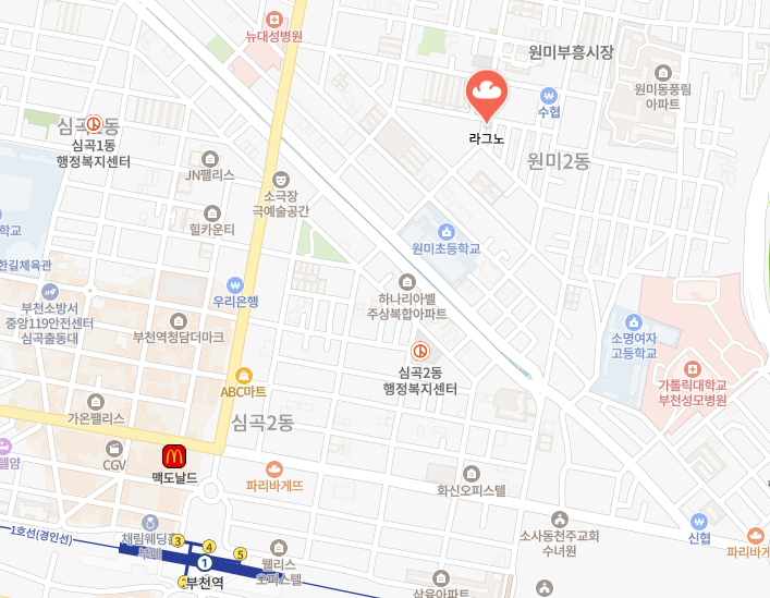 부천 깜빠뉴 바게트달인 빵집 위치