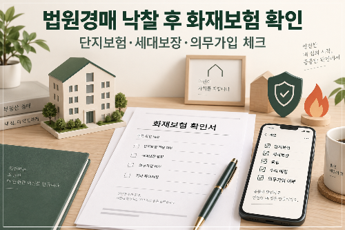 법원경매 낙찰 후 단지보험과 세대 보장, 의무가입 여부를 확인하는 모습