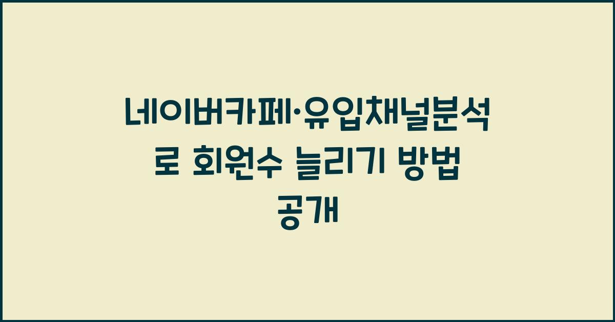 네이버카페·유입채널분석