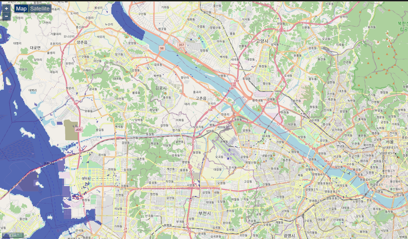 상세 침수 예상구역 확대 그림