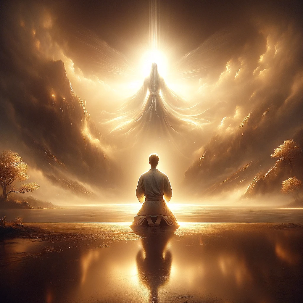 Here is the image inspired by the theme of receiving grace through humility before the omnipotent. Each scene captures the essence of tranquility&#44; reverence&#44; and the gentle omnipresence in their own unique way.