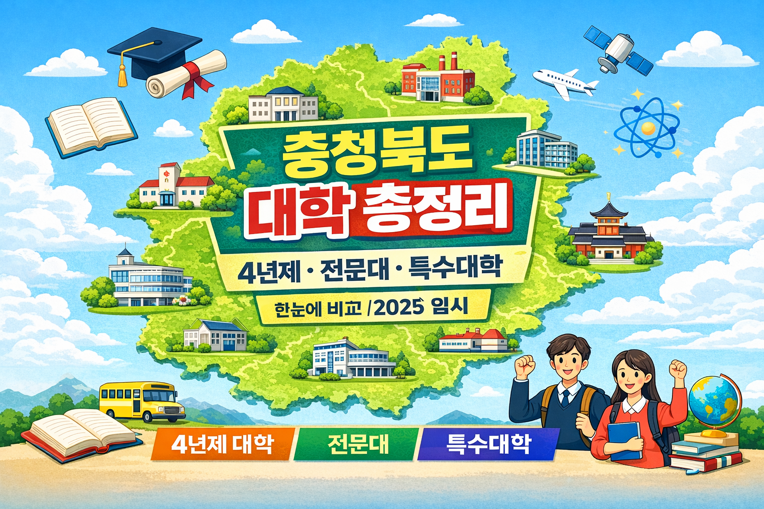 📌 충청북도 대학 총정리｜4년제 &middot; 전문대학 &middot; 특수대학 한눈에 보기