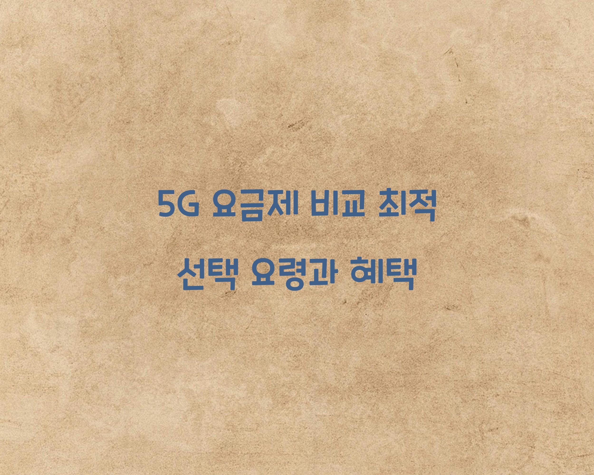 5G 요금제 비교