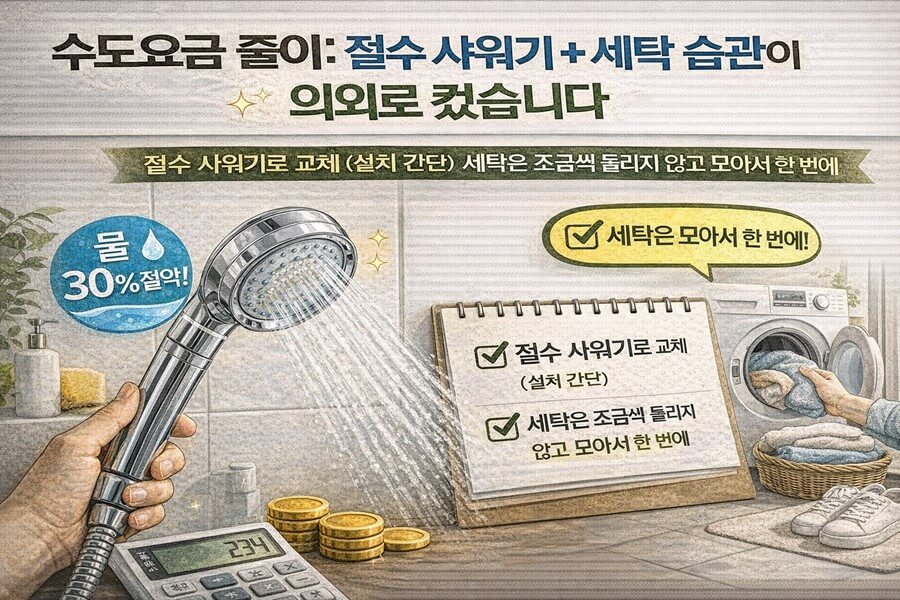 수도요금 줄이기: 절수 샤워기 + 세탁 습관이 의외로 컸습니다