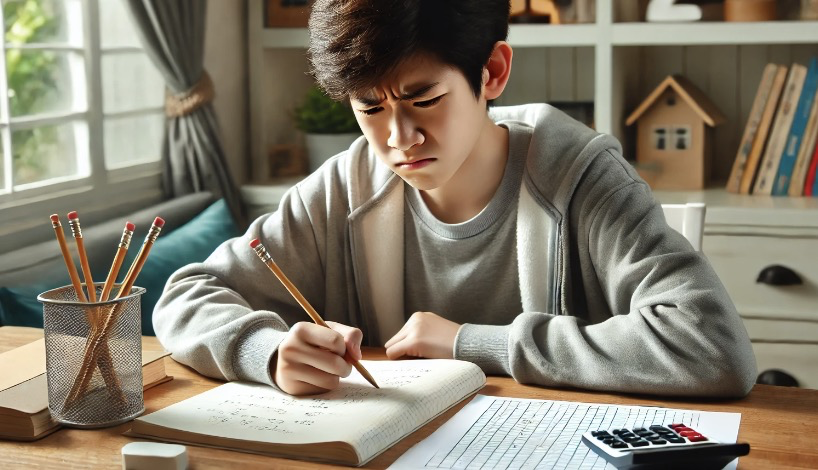 연산 실수로 고민하는 중학생