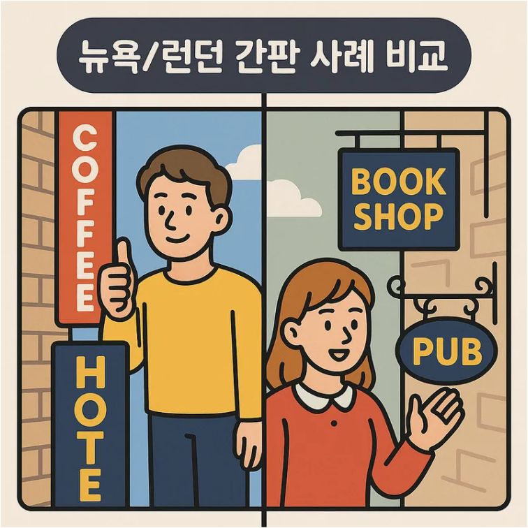 뉴욕과 런던 간판 디자인 비교: 도시의 얼굴을 읽다
