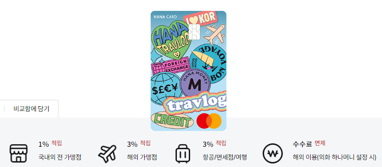 하나카드 : 트래블로그 신용카드