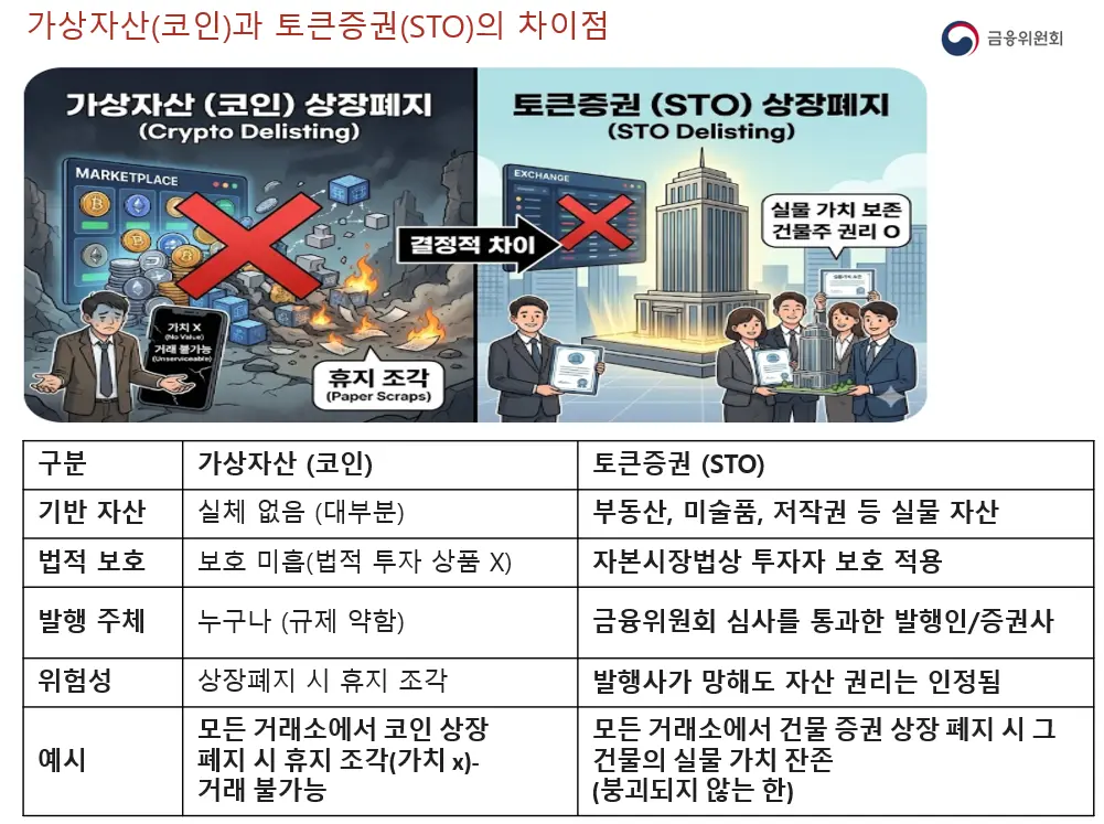 가상자산(코인)과 토큰증권의 차이점