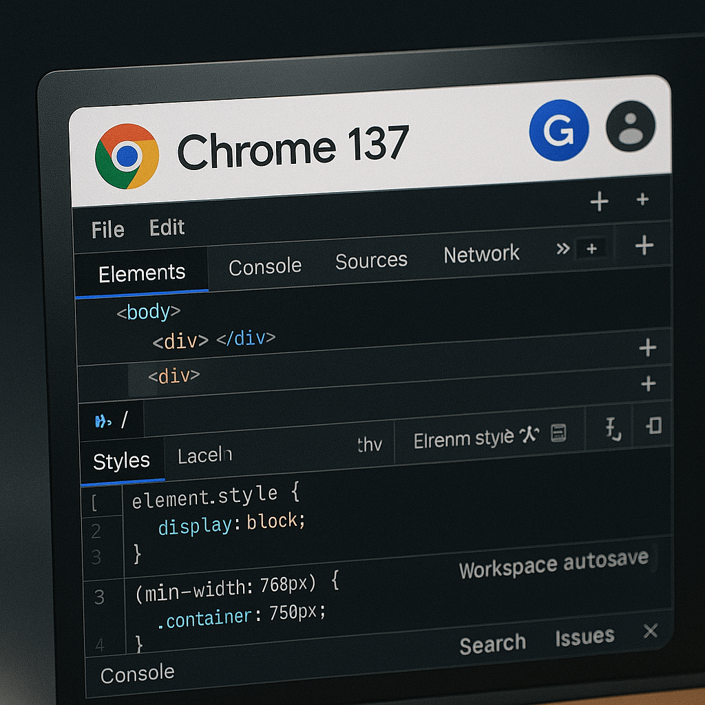 크롬 137 DevTools 신기능 총정리 (Gemini AI·워크스페이스 자동저장 포함)