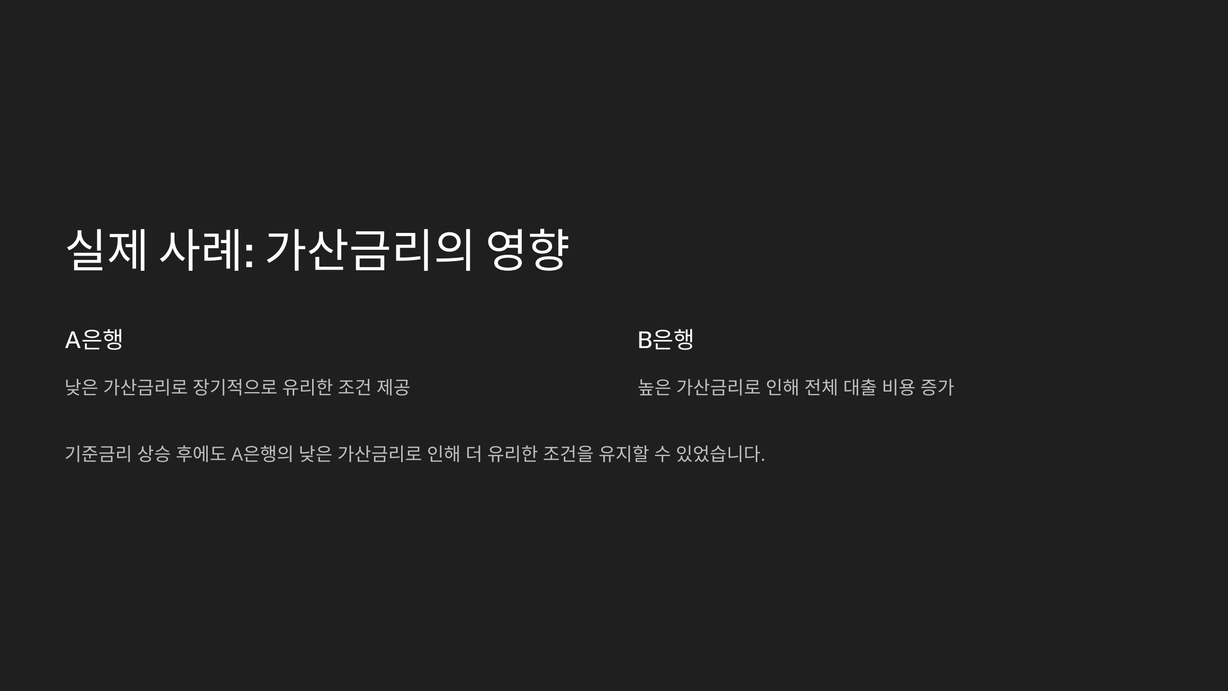 실제 사례: 가산금리의 영향