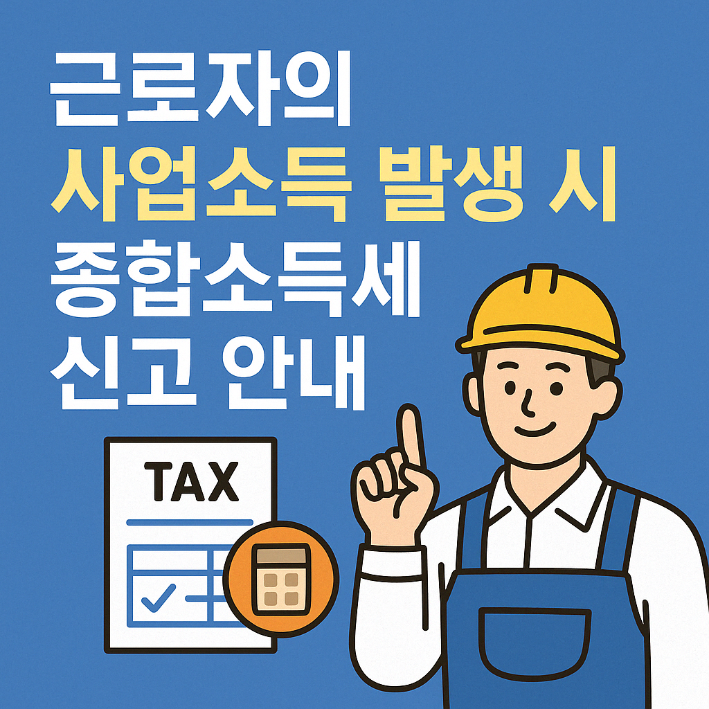 근로자의 사업소득 발생시 종합소득세 신고 안내