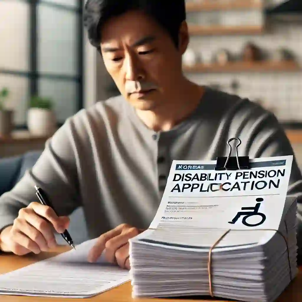 서류 묶음을 꼼꼼히 확인 중인 40대 한국인 남성