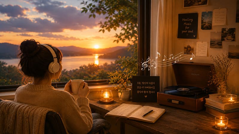 <img src=""healing-music-for-soul.jpg alt="추억과 치유의 음악">