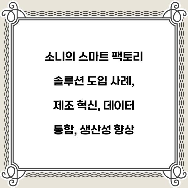 소니의 스마트 팩토리 솔루션 도입 사례