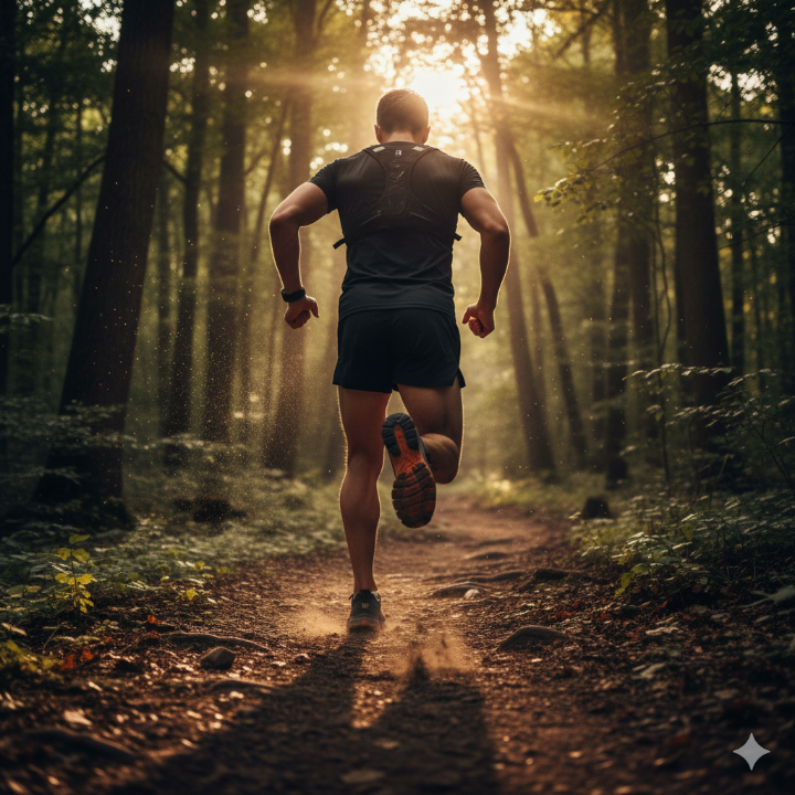 운동하는 사람의 뒷모습, 역동적인 느낌