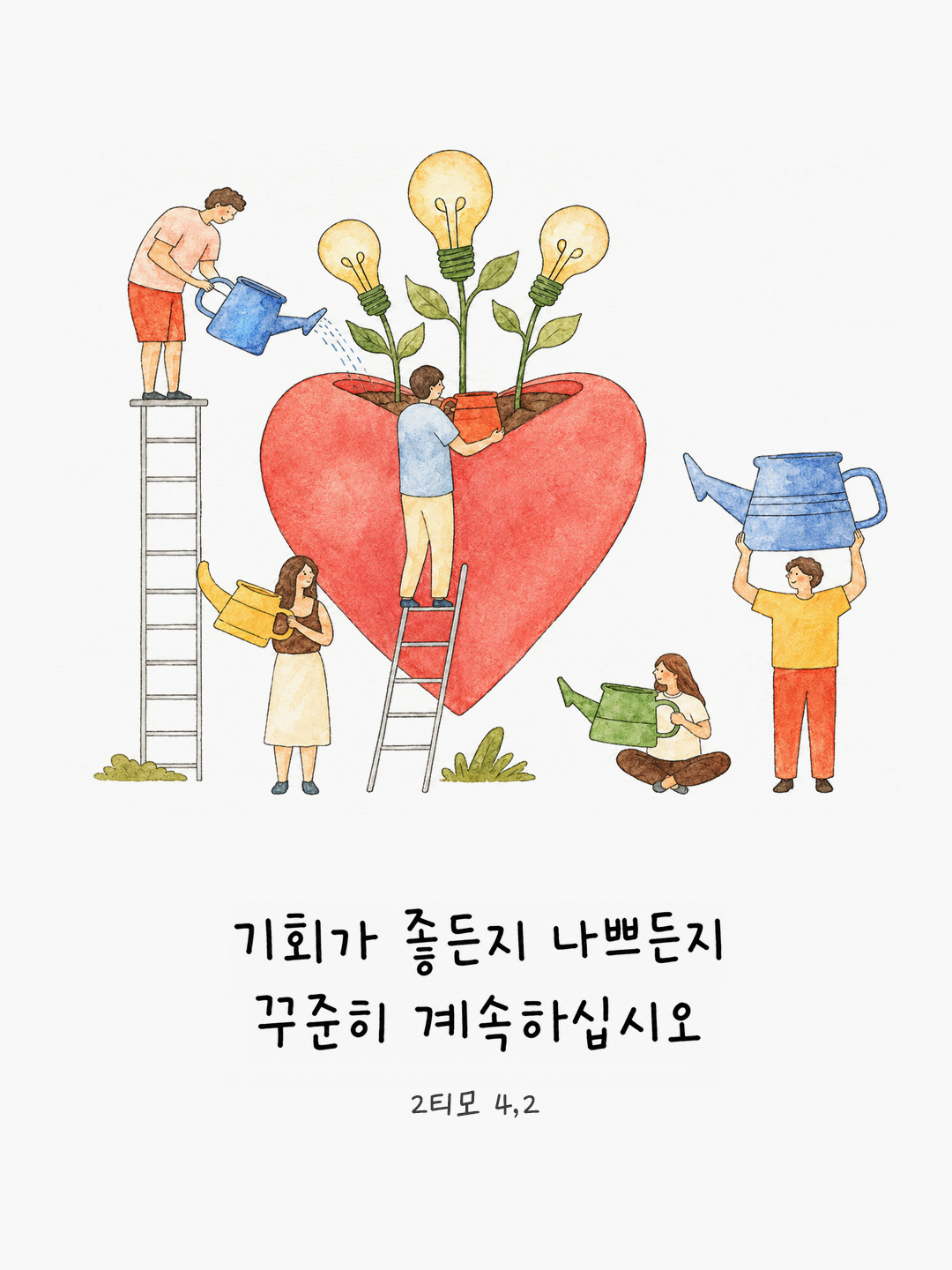 오늘 말씀카드 티모테오2서 4장 2절 성경구절 이미지