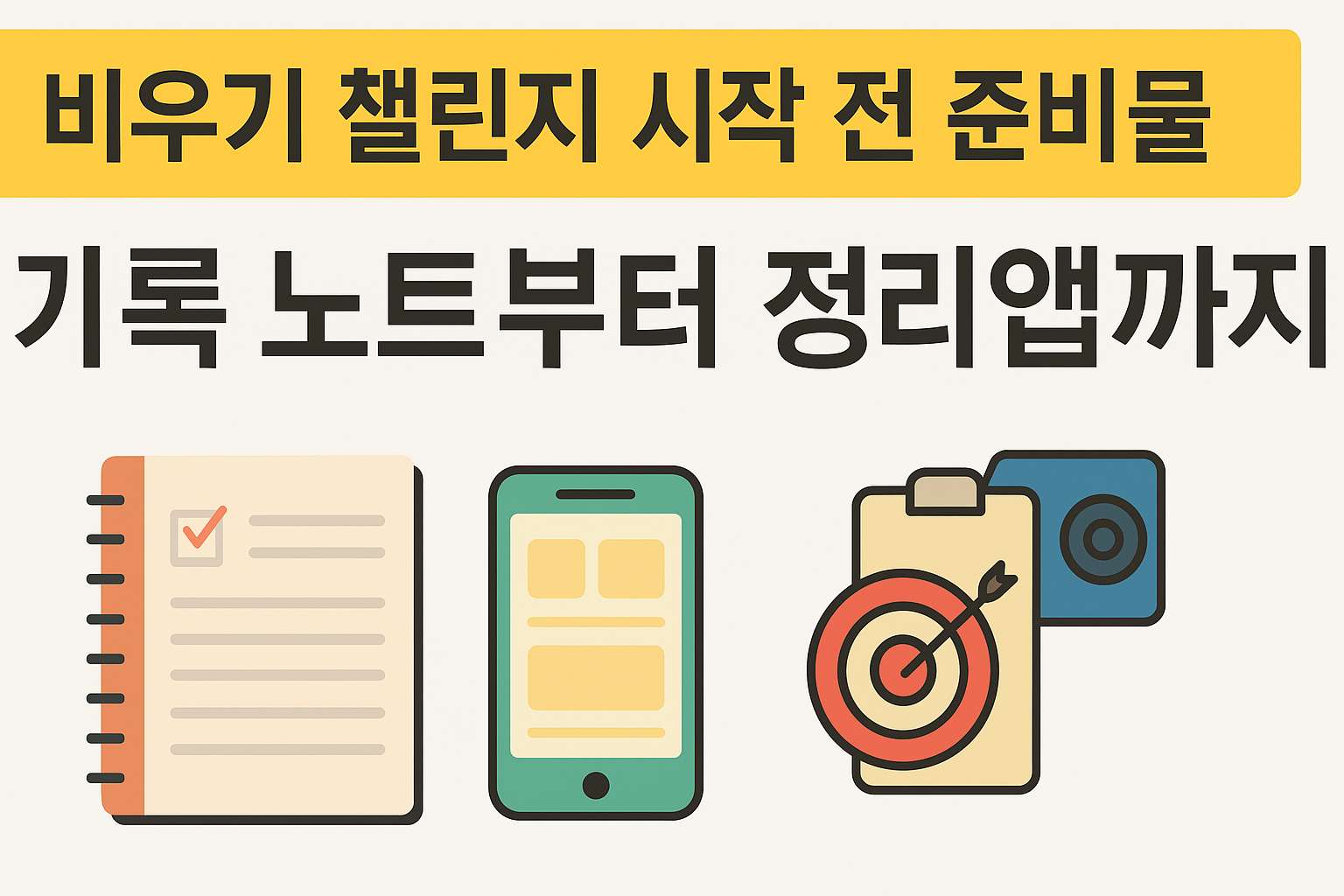 비우기 챌린지 준비물 완벽 가이드｜기록 노트부터 정리 앱까지 한눈에!