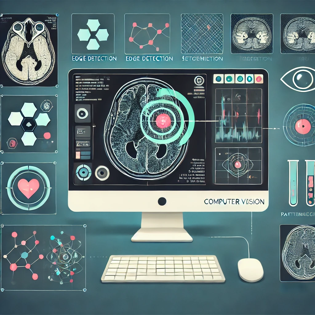 컴퓨터 비전으로 의료 영상 처리하는 그림