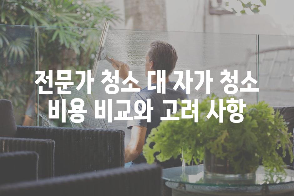 전문가 청소 대 자가 청소 비용 비교와 고려 사항