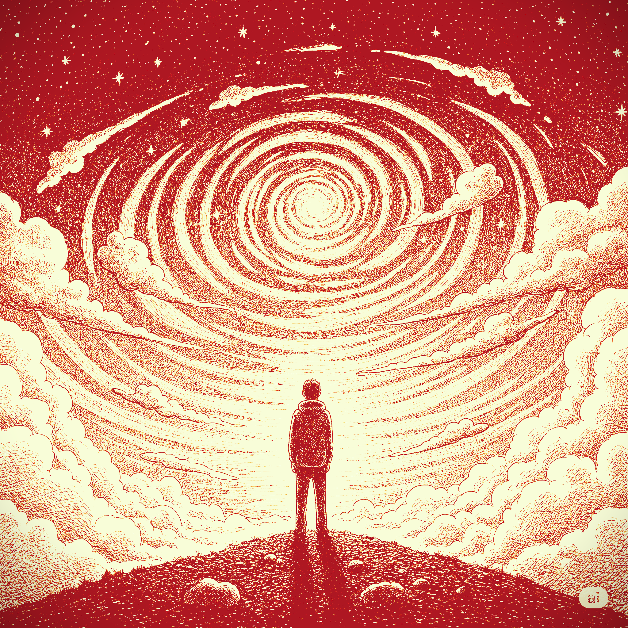 꿈 속에 서 있는 남자