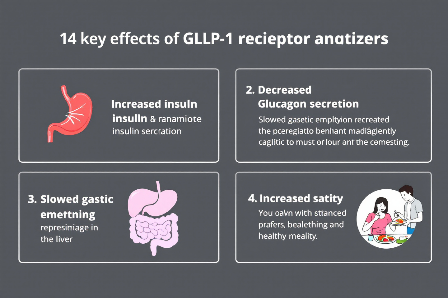 📌 (그림 2 삽입) 프롬프트: "GLP-1 작용제의 4가지 주요 효과를 요약한 인포그래픽"