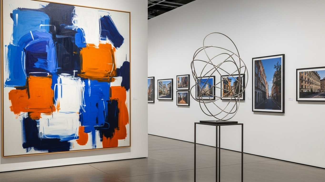 전시회 사진 촬영 관람객 문화공간