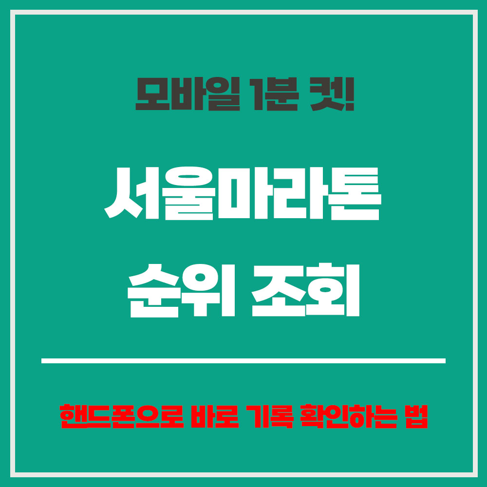 2025 서울마라톤 기록 조회 순위 조회 모바일 기록 조회