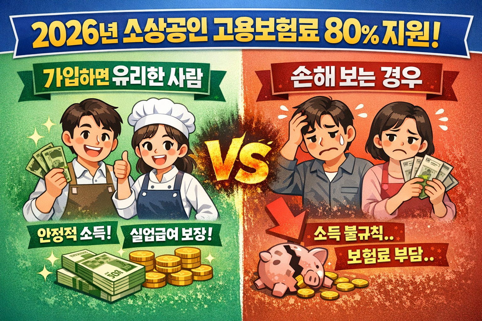 2026년 소상공인 고용보험료 80% 지원가입하면 유리한 사람 vs 손해 보는 경우