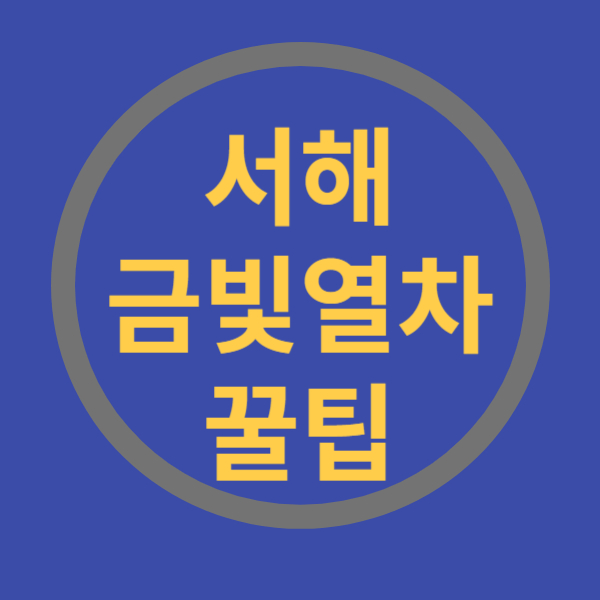 서해금빛열차꿀팁