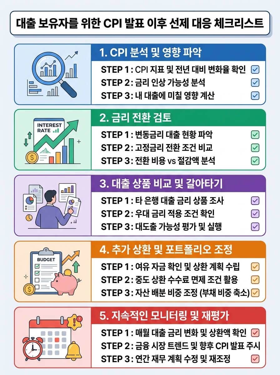 대출 보유자를 위한 CPI 발표 이후 선제 대응 체크리스트