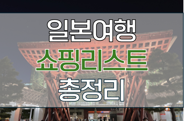 일본여행쇼핑리스트