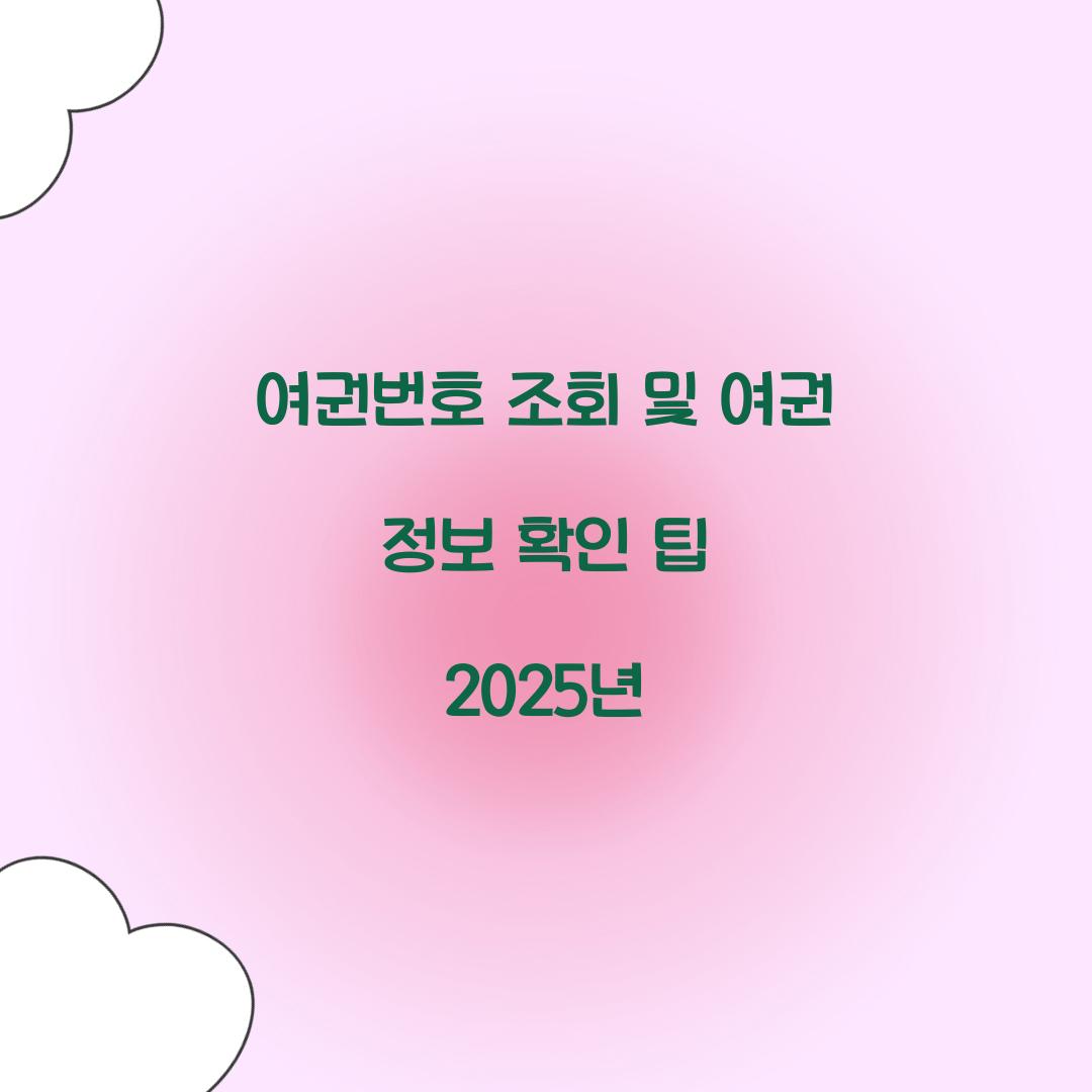 여권번호 조회 및 여권 정보