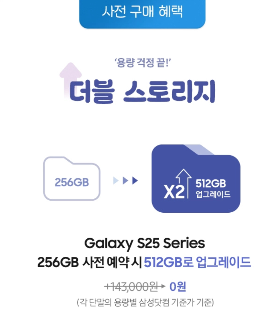 갤럭시 S25 사전예약 혜택 ❘ 스토리지 업그레이드