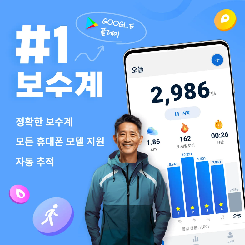 핸드폰 만보기 어플, 최고의 걸음수 측정 만보계