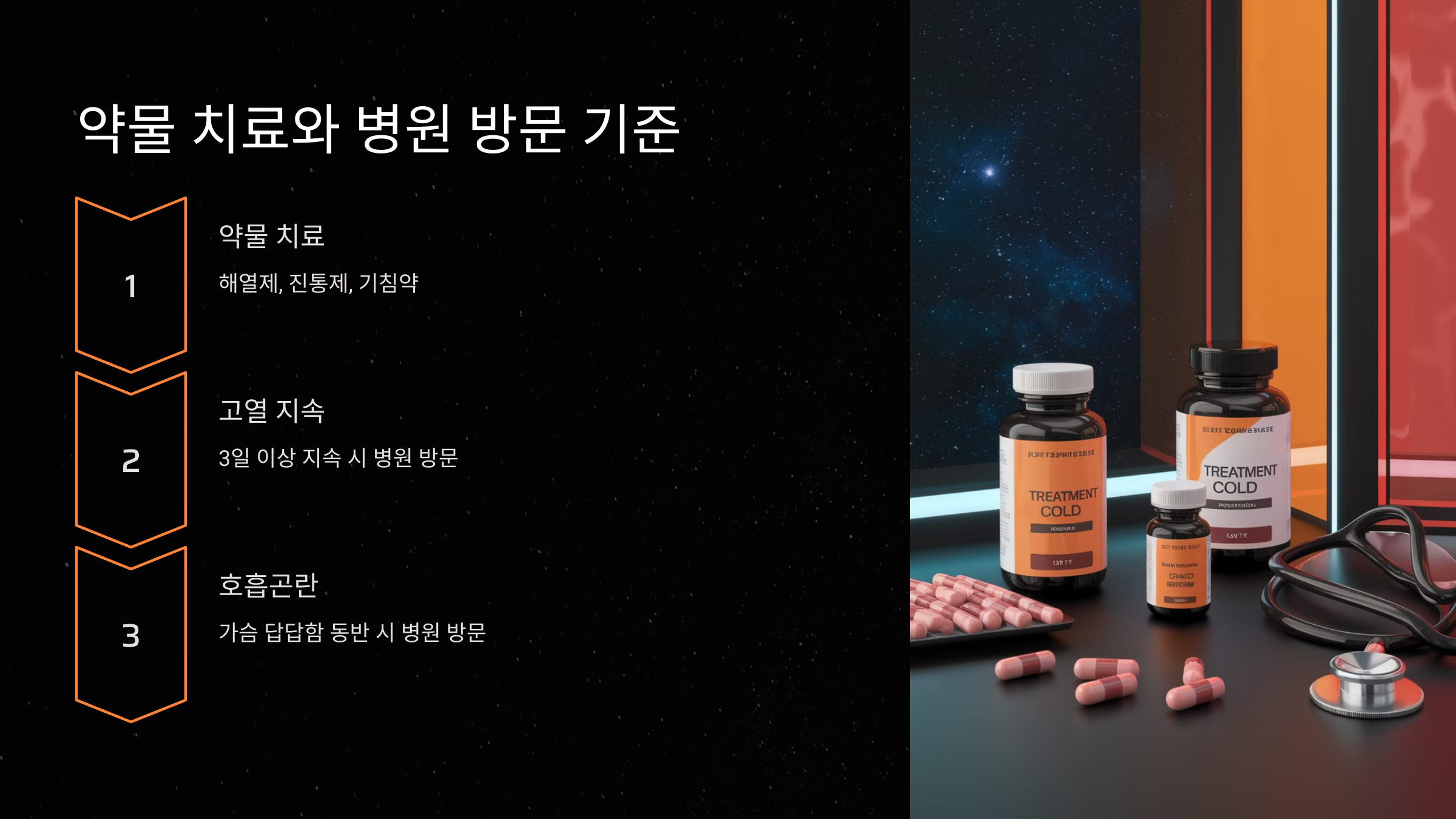 약물 치료와 병원 방문 기준