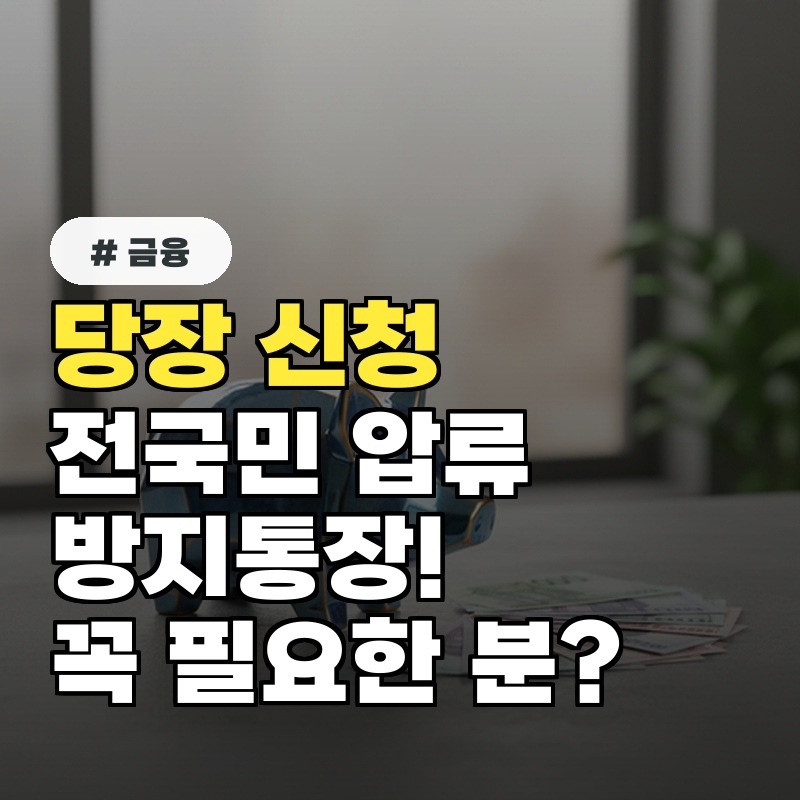 당장 신청하세요! 전국민 압류방지통장, 꼭 필요한 사람은