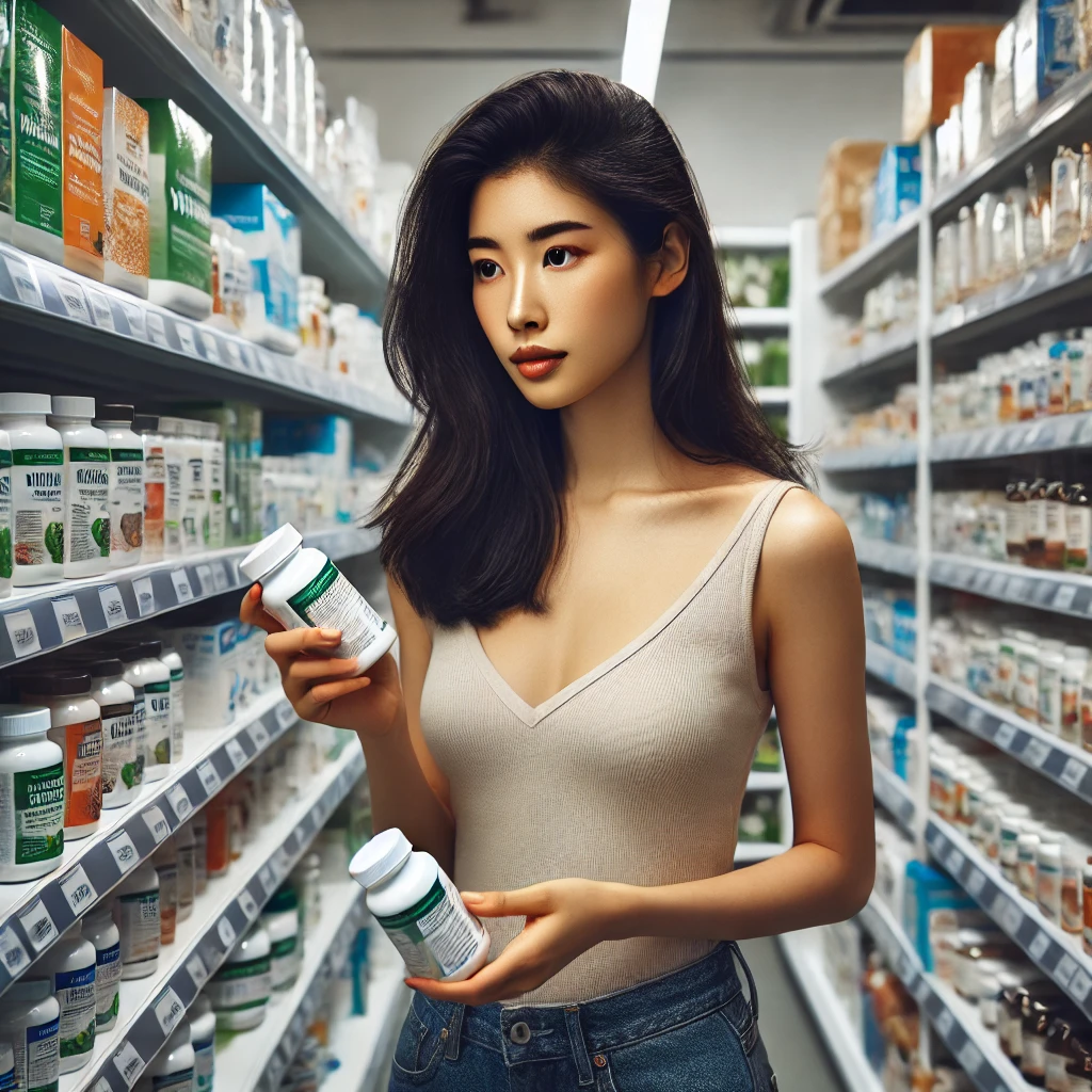 영양제 사는 여자