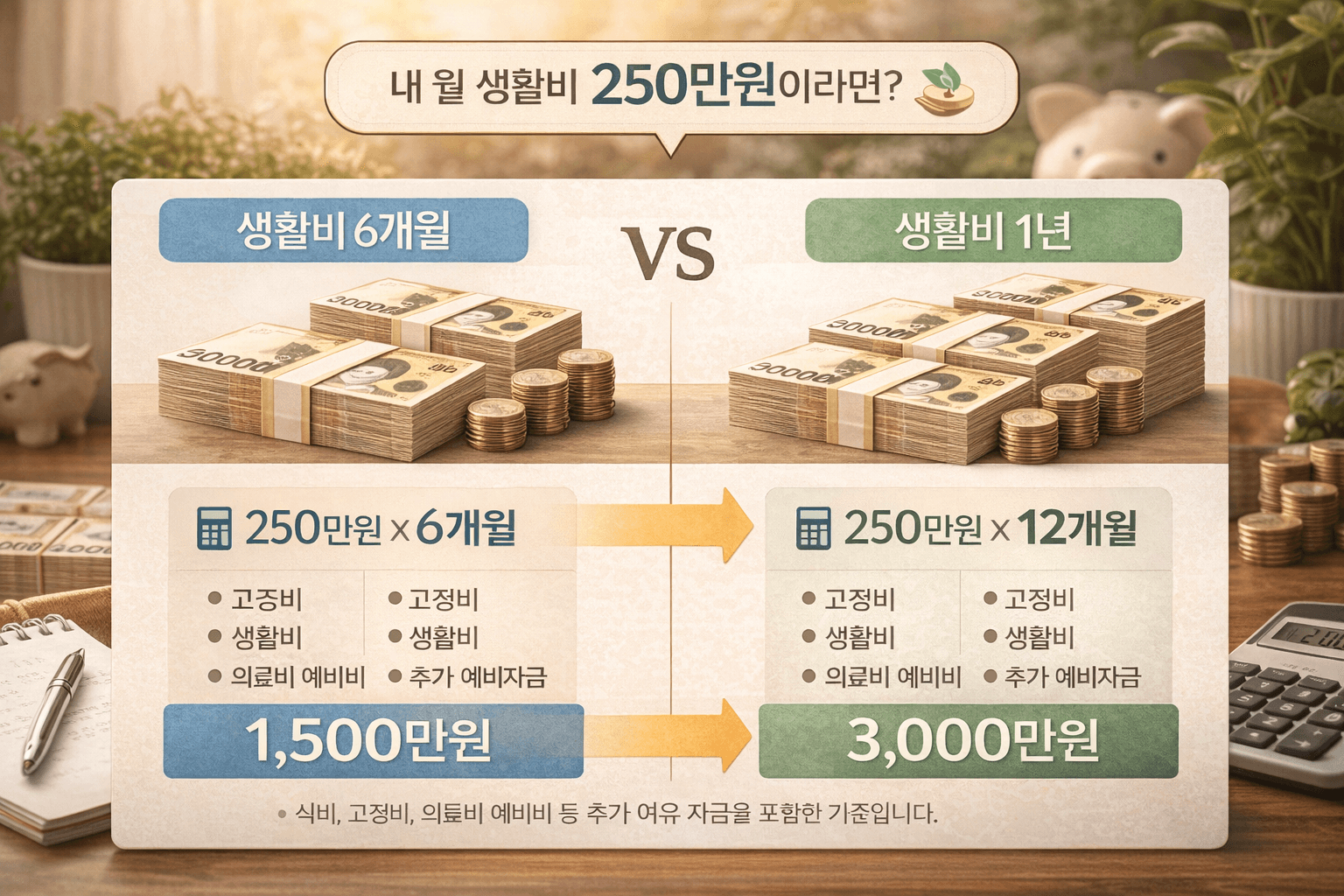 생활비 6개월 vs 1년, 무엇이 현실적인가?