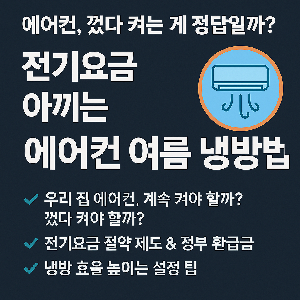 전기요금 아끼는 에어컨 여름 냉방법