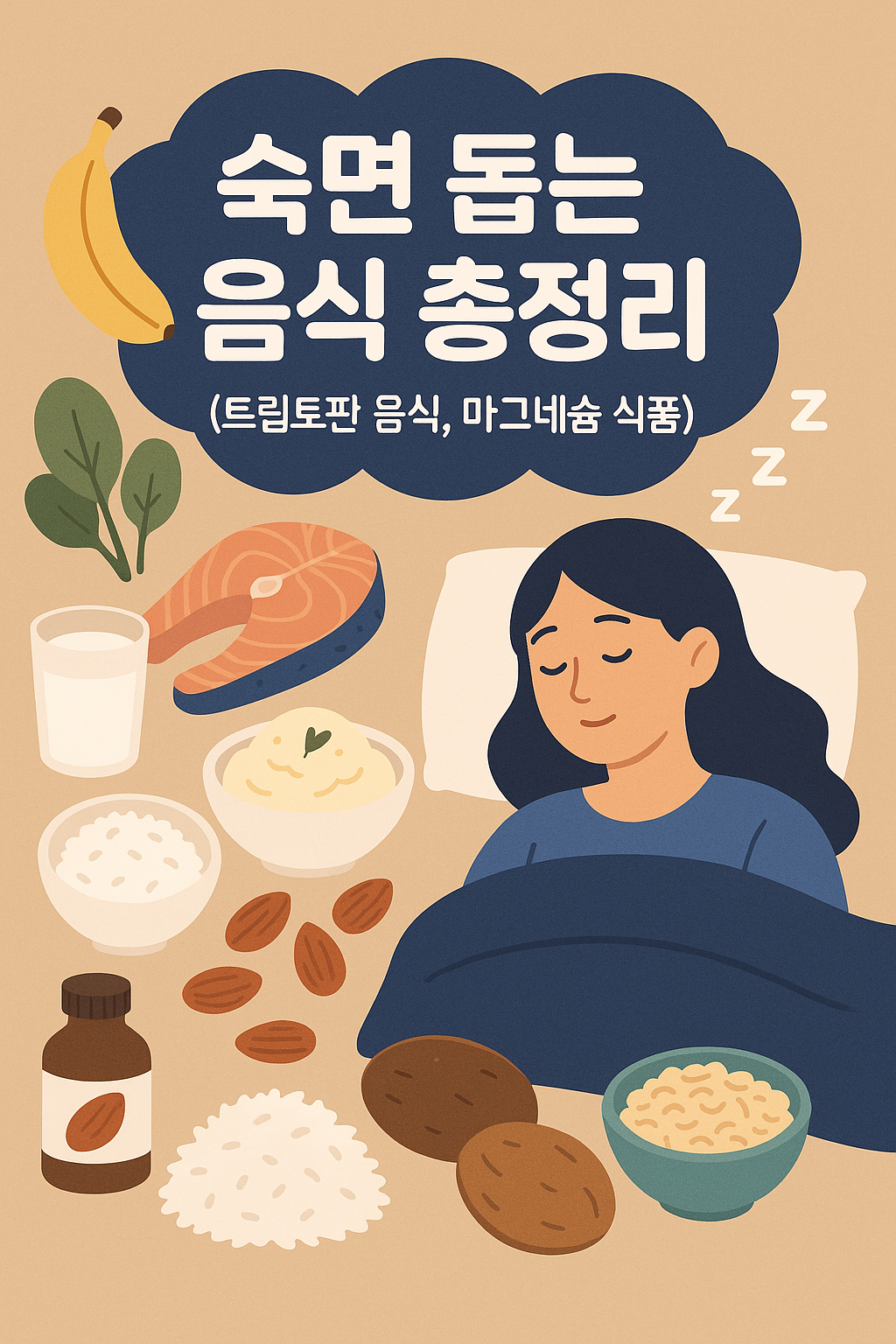 숙면 돕는 음식 총정리 (트립토판 음식, 마그네슘 식품)