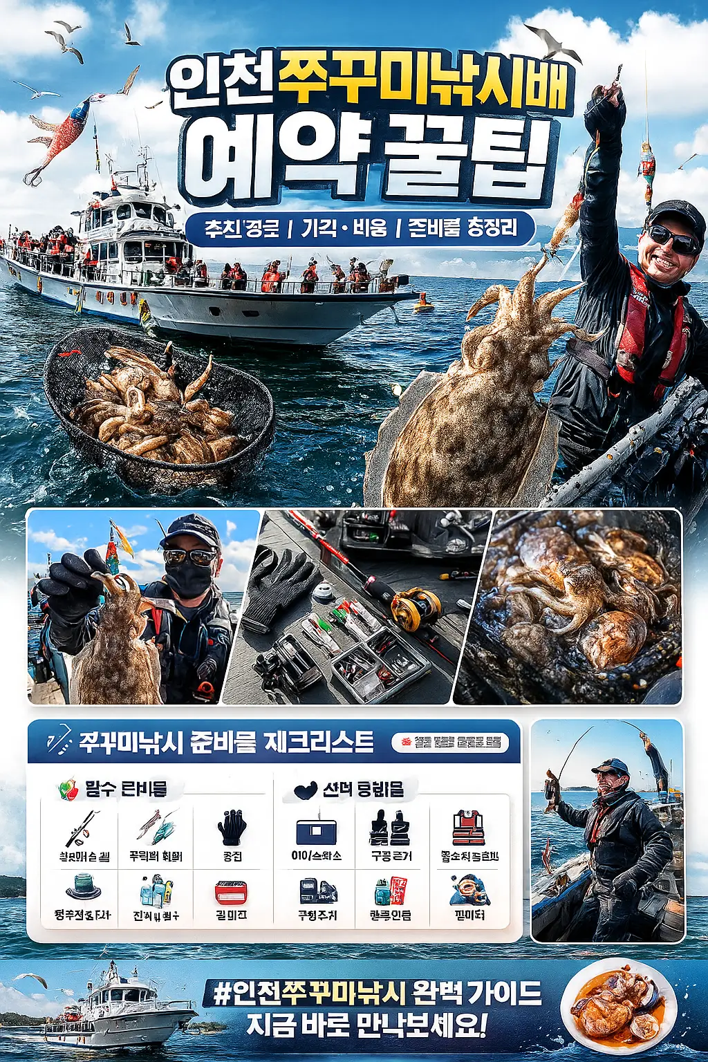 인천 쭈꾸미 낚시배 관련 이미지 사진