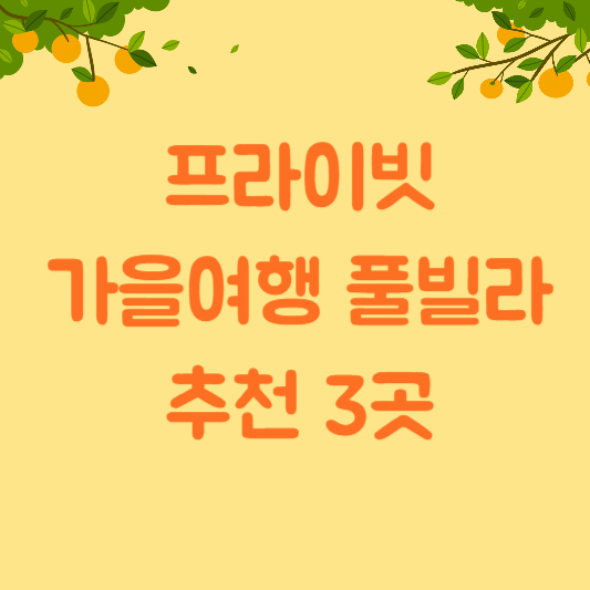 프라이빗 가을여행 풀빌라 추천