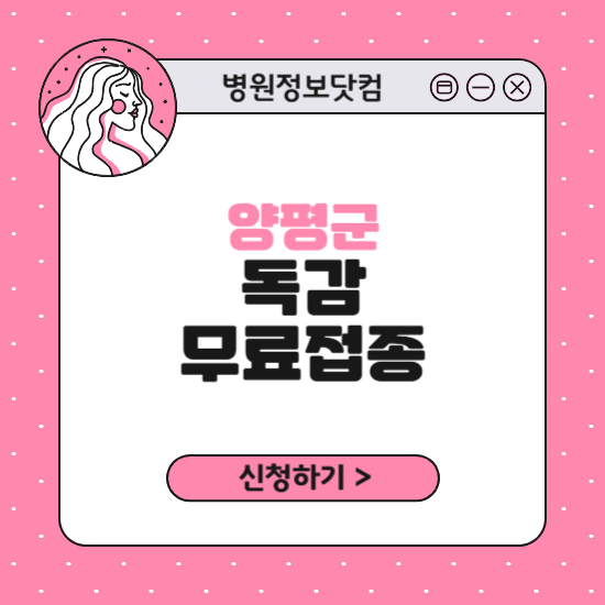 양평군 독감 무료접종 신청 방법｜지정 병원 찾기｜대상자 조회 확인