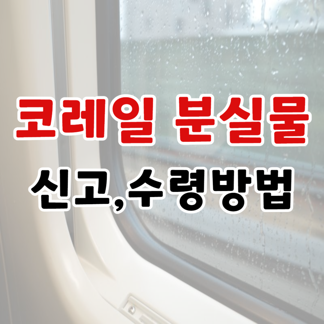 코레일 분실물 신고 및 수령방법