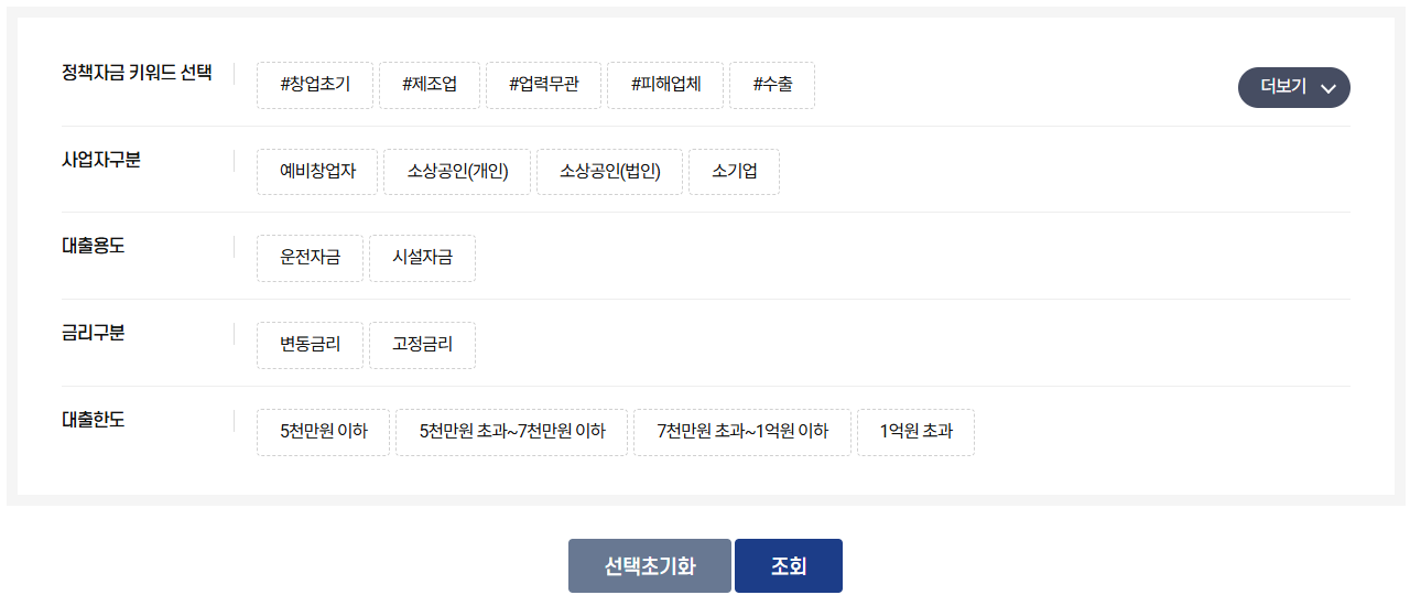 소상공인정책자금 맞춤자금 추천
