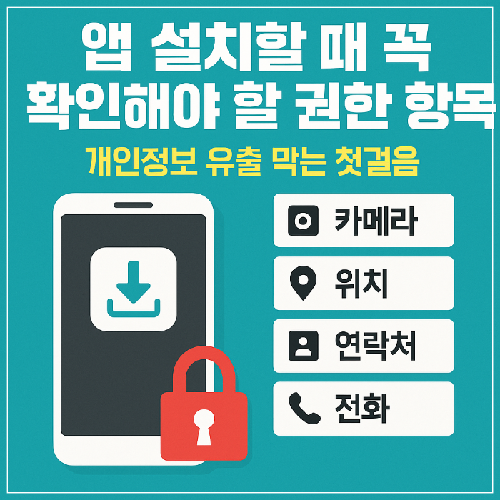 앱 설치할 때 꼭 확인해야 할 권한 항목｜개인정보 유출 막는 첫걸음